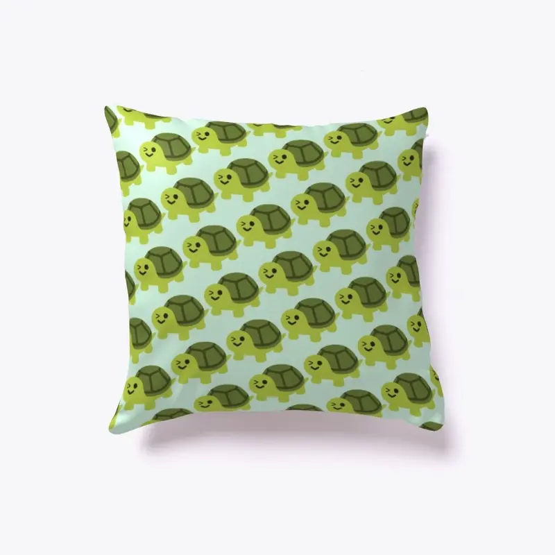 Winky Turtle Pattern Pillow 🐢